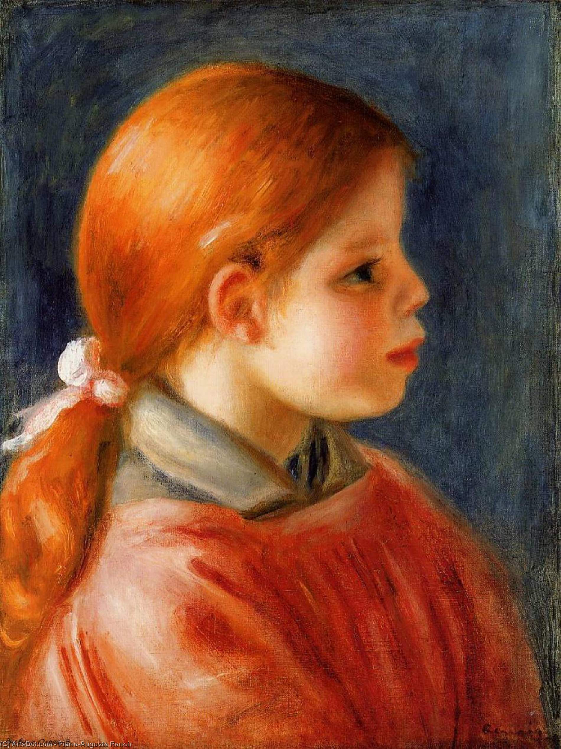 Wikioo.org - The Encyclopedia of Fine Arts - Painting, Artwork by Pierre-Auguste Renoir - Head of a Young Woman