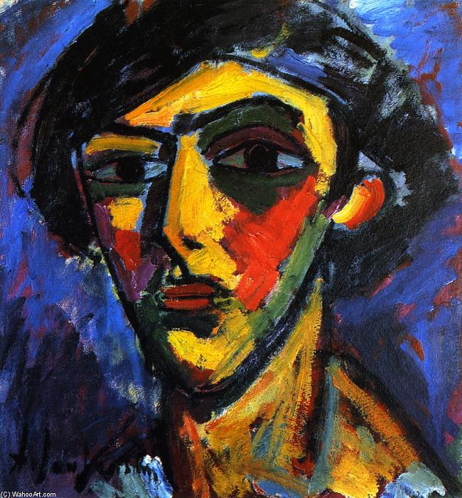 Wikioo.org - The Encyclopedia of Fine Arts - Painting, Artwork by Alexej Georgewitsch Von Jawlensky - Head of a Youth