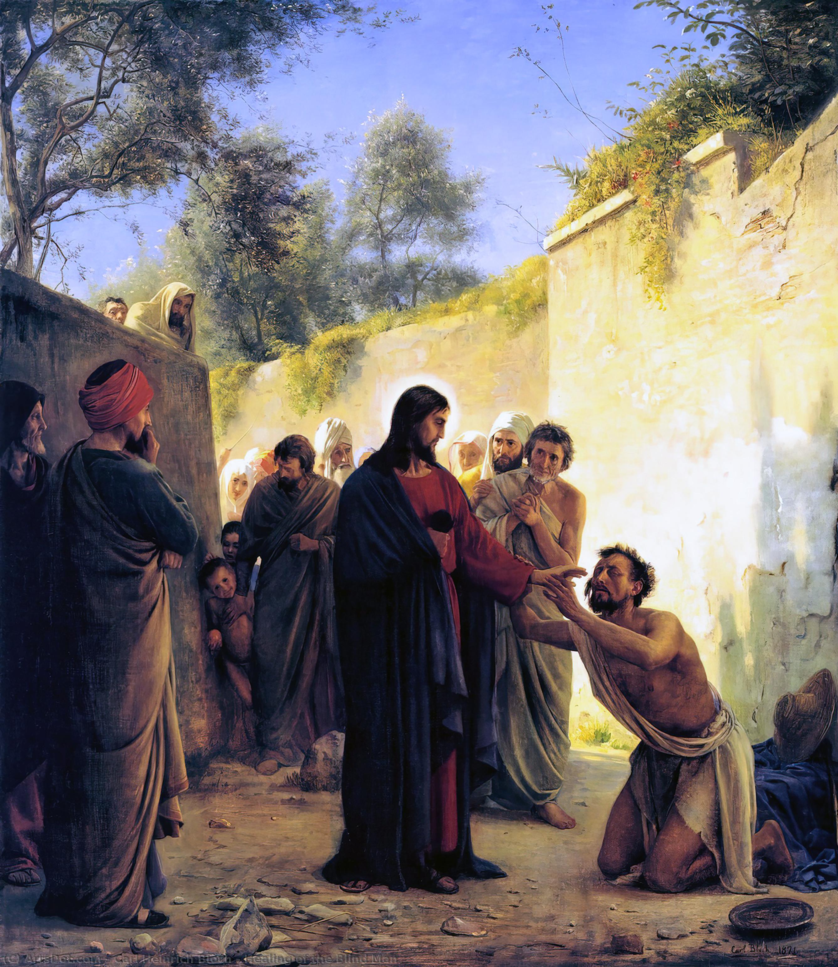 WikiOO.org - Encyclopedia of Fine Arts - Maalaus, taideteos Carl Heinrich Bloch - Healing of the Blind Man