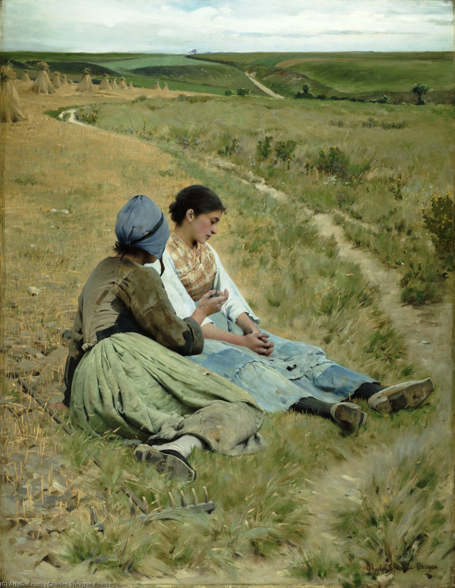 Wikioo.org - The Encyclopedia of Fine Arts - Painting, Artwork by Charles Sprague Pearce - Heartbreak (also known as Peines de Coeur)
