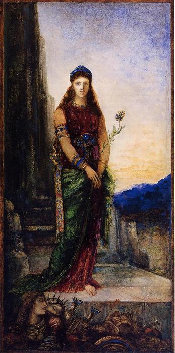 Wikioo.org - The Encyclopedia of Fine Arts - Painting, Artwork by Gustave Moreau - Helen on the Walls of Troy