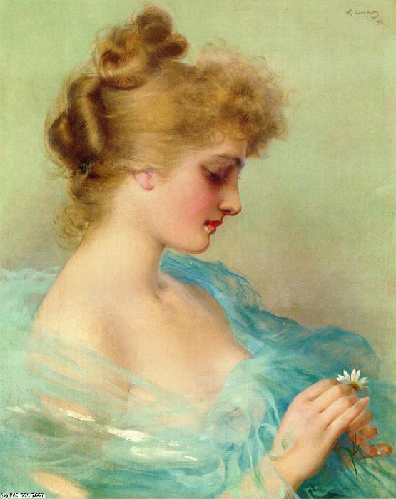 Wikioo.org - The Encyclopedia of Fine Arts - Painting, Artwork by Vittorio Matteo Corcos - He Loves Me, He Loves Me Not
