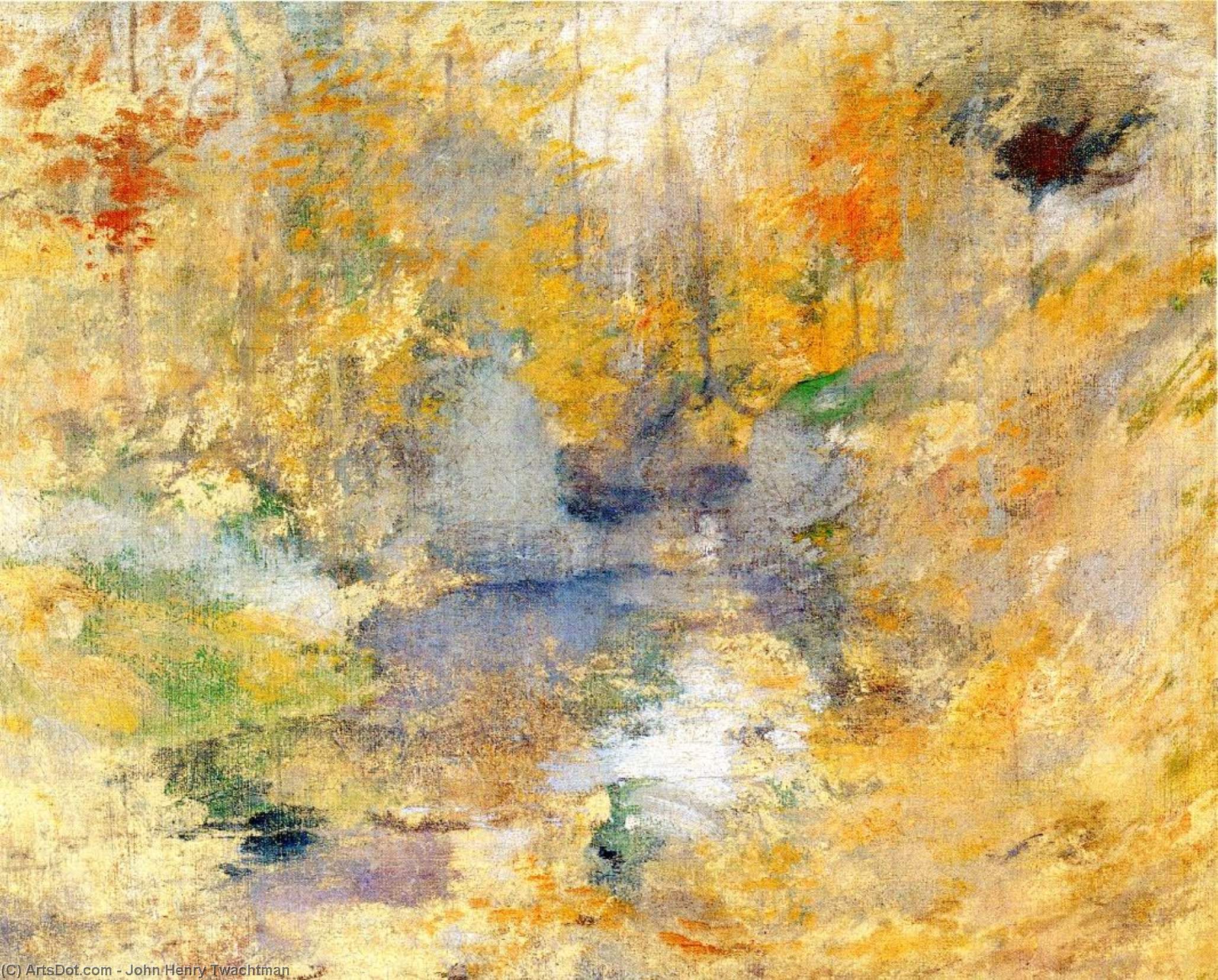 WikiOO.org - Encyclopedia of Fine Arts - Lukisan, Artwork John Henry Twachtman - Hemlock Pool (also known as Autumn)