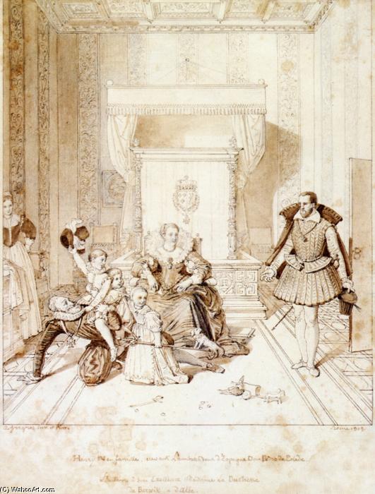 WikiOO.org - Encyclopedia of Fine Arts - Lukisan, Artwork Jean Auguste Dominique Ingres - Henry IV Playing with His Children