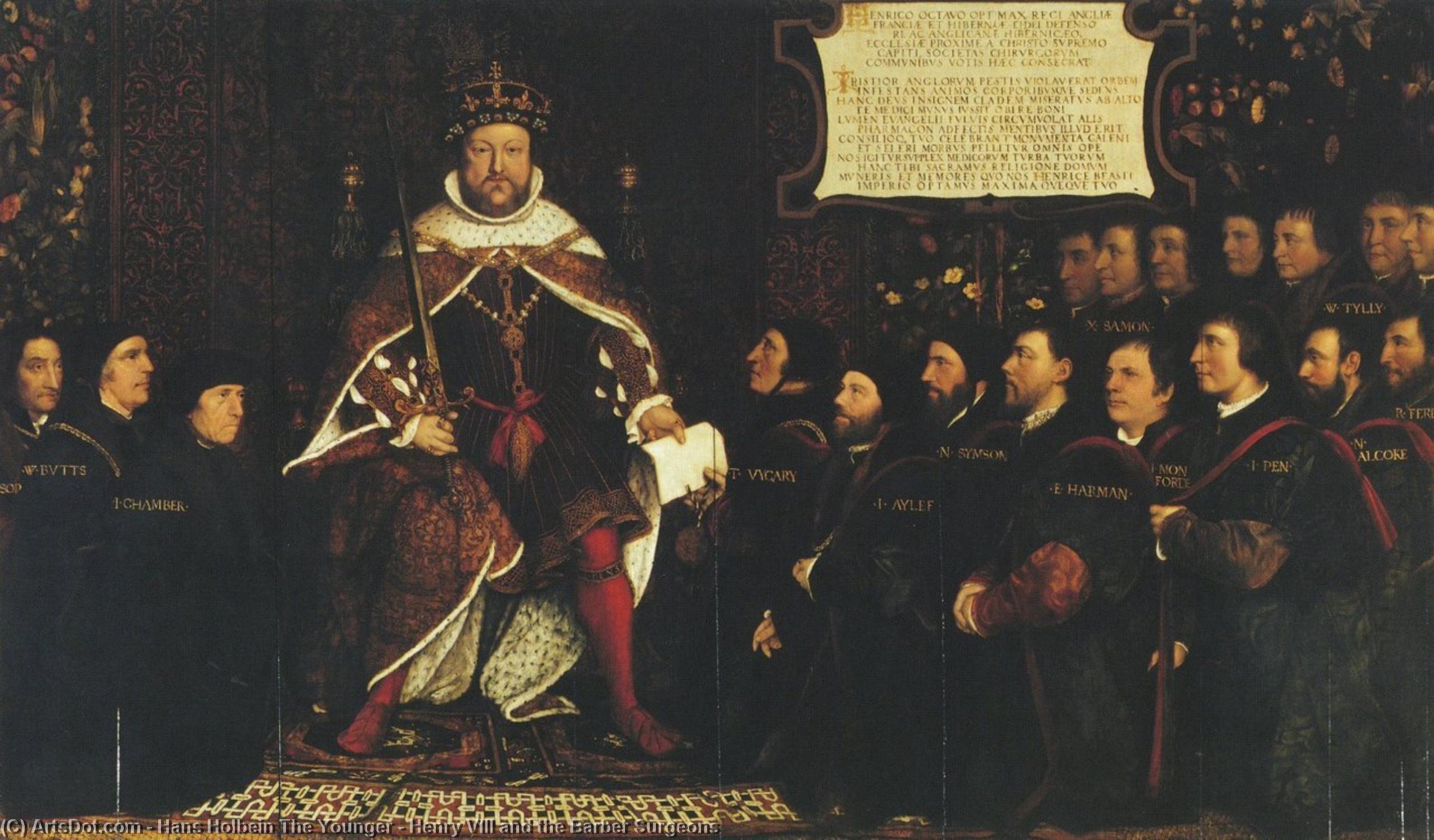 Wikioo.org - The Encyclopedia of Fine Arts - Painting, Artwork by Hans Holbein The Younger - Henry VIII and the Barber Surgeons