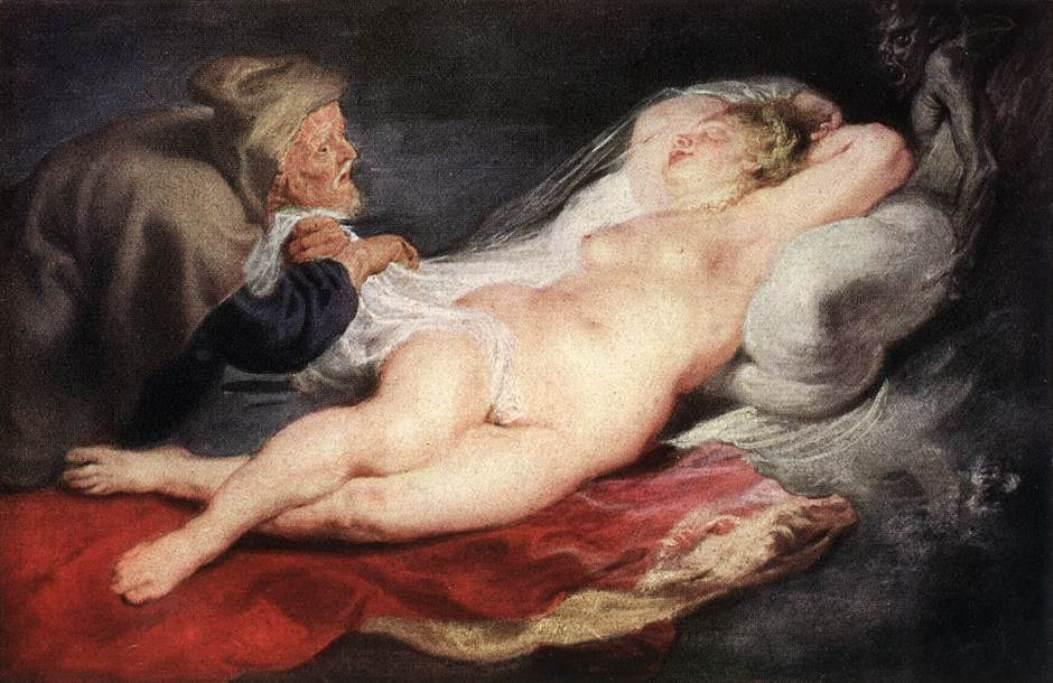 Wikioo.org - The Encyclopedia of Fine Arts - Painting, Artwork by Peter Paul Rubens - The Hermit and the Sleeping Angelica