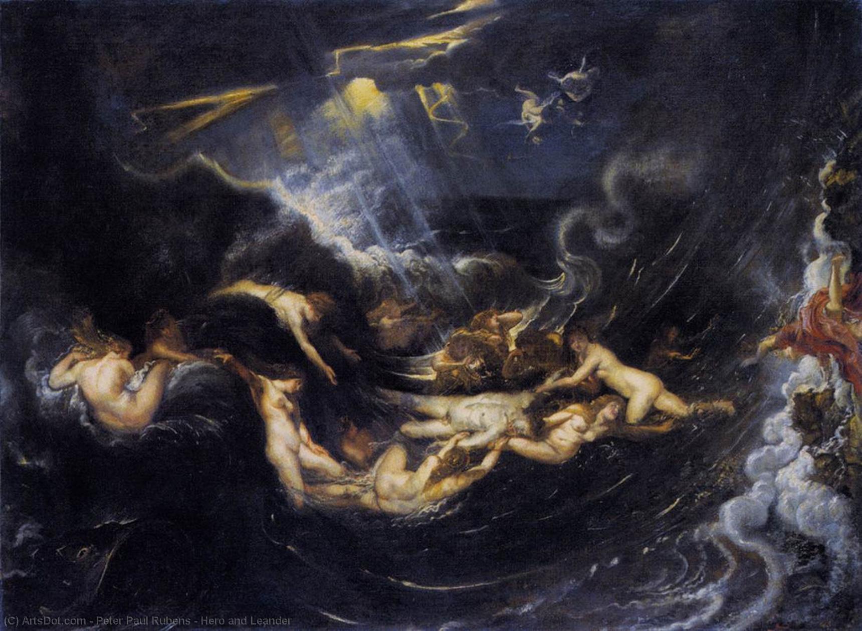 WikiOO.org – 美術百科全書 - 繪畫，作品 Peter Paul Rubens - 英雄和利安德