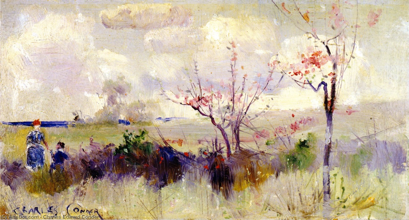 Wikioo.org - The Encyclopedia of Fine Arts - Painting, Artwork by Charles Edward Conder - Herrick's Blossoms