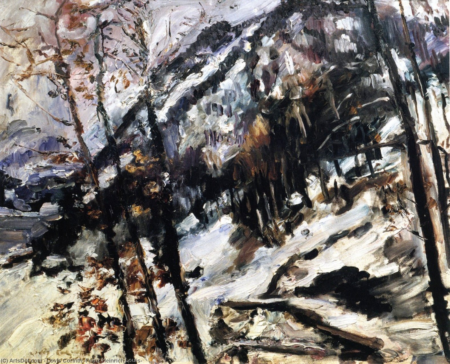 Wikioo.org - The Encyclopedia of Fine Arts - Painting, Artwork by Lovis Corinth (Franz Heinrich Louis) - The Herzogstand on Walchensee in the Snow