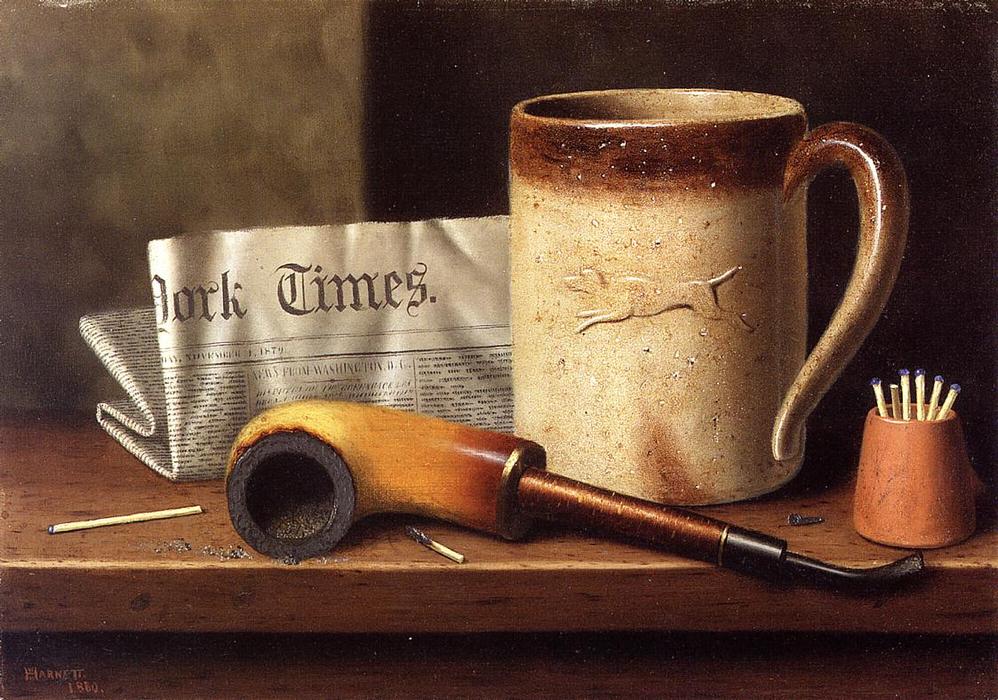 Wikioo.org - The Encyclopedia of Fine Arts - Painting, Artwork by William Michael Harnett - His Mug and His Pipe