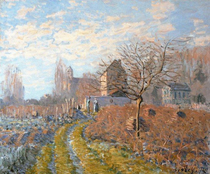 Wikioo.org - The Encyclopedia of Fine Arts - Painting, Artwork by Alfred Sisley - Hoar Frost -St. Martin's Summer (Indian Summer)