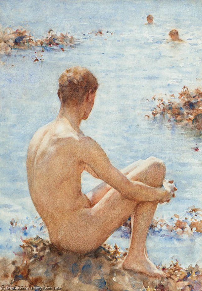 Wikioo.org - The Encyclopedia of Fine Arts - Painting, Artwork by Henry Scott Tuke - A Holiday