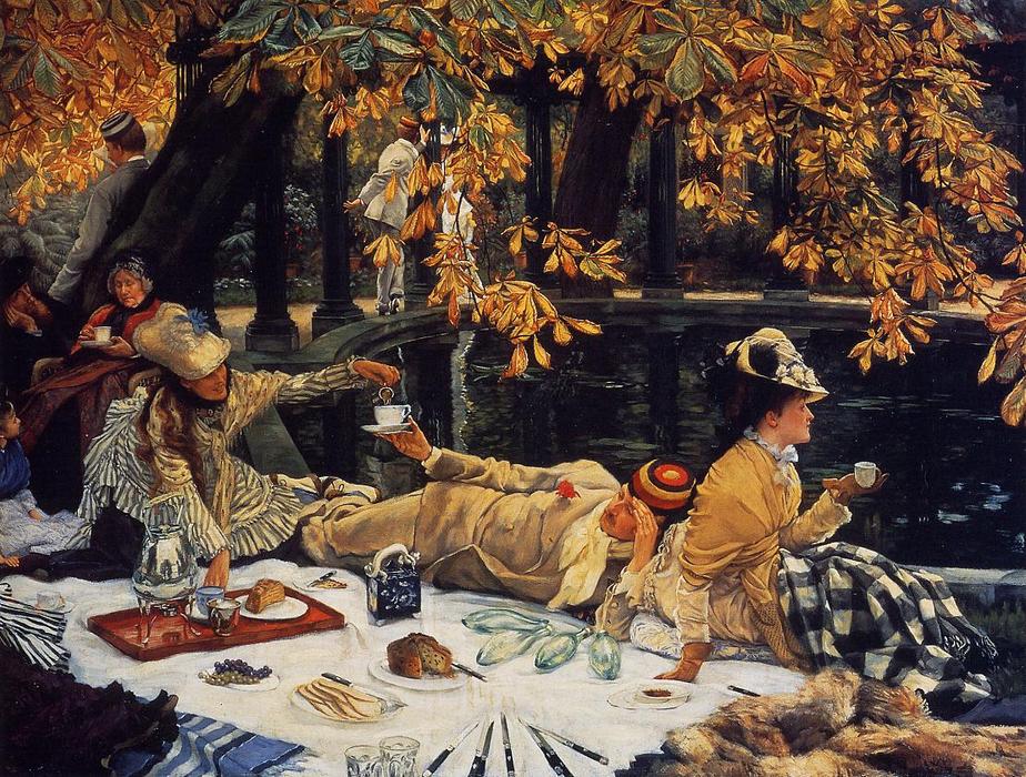 WikiOO.org - Εγκυκλοπαίδεια Καλών Τεχνών - Ζωγραφική, έργα τέχνης James Jacques Joseph Tissot - Holiday (also known as The Picnic)