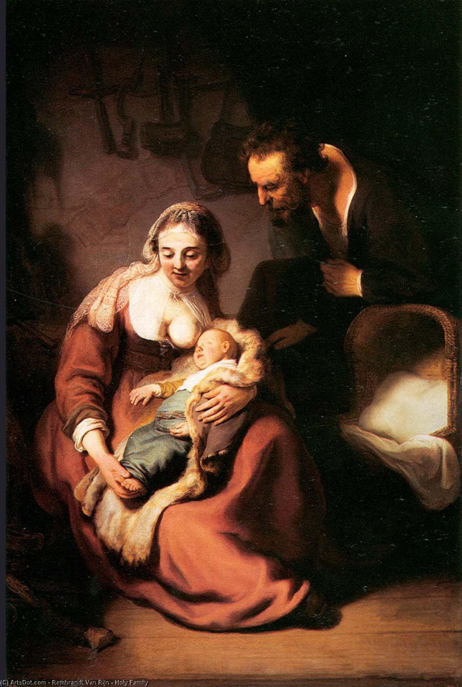 Wikioo.org - The Encyclopedia of Fine Arts - Painting, Artwork by Rembrandt Van Rijn - Holy Family