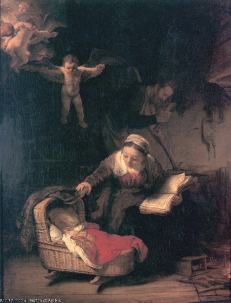 Wikioo.org – La Enciclopedia de las Bellas Artes - Pintura, Obras de arte de Rembrandt Van Rijn - el santo familia