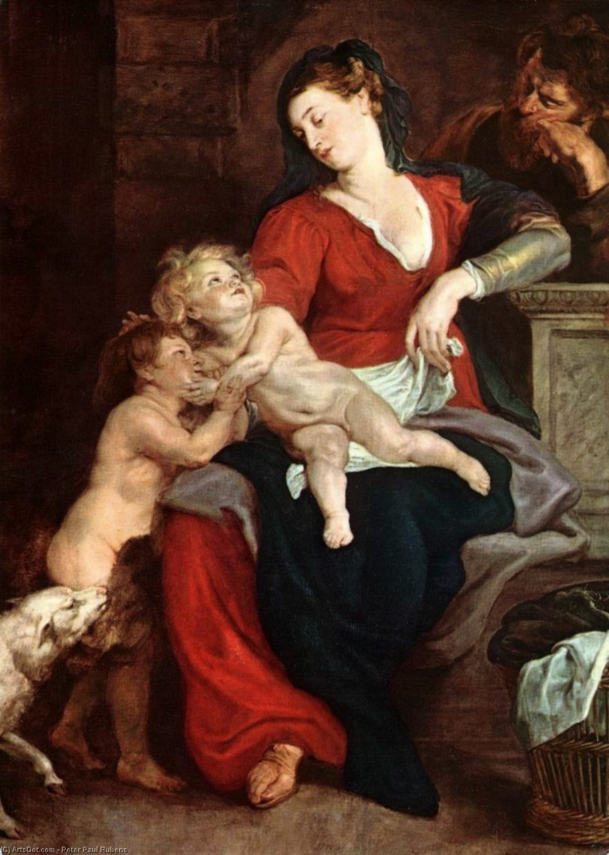 WikiOO.org - Энциклопедия изобразительного искусства - Живопись, Картины  Peter Paul Rubens - Святое Семейство с  тот  Баскет