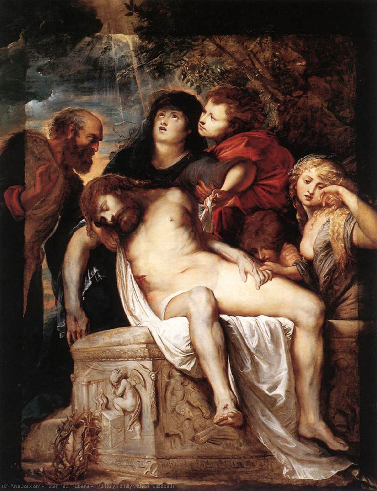 WikiOO.org - Enciclopédia das Belas Artes - Pintura, Arte por Peter Paul Rubens - The Holy Family with St. Elizabeth