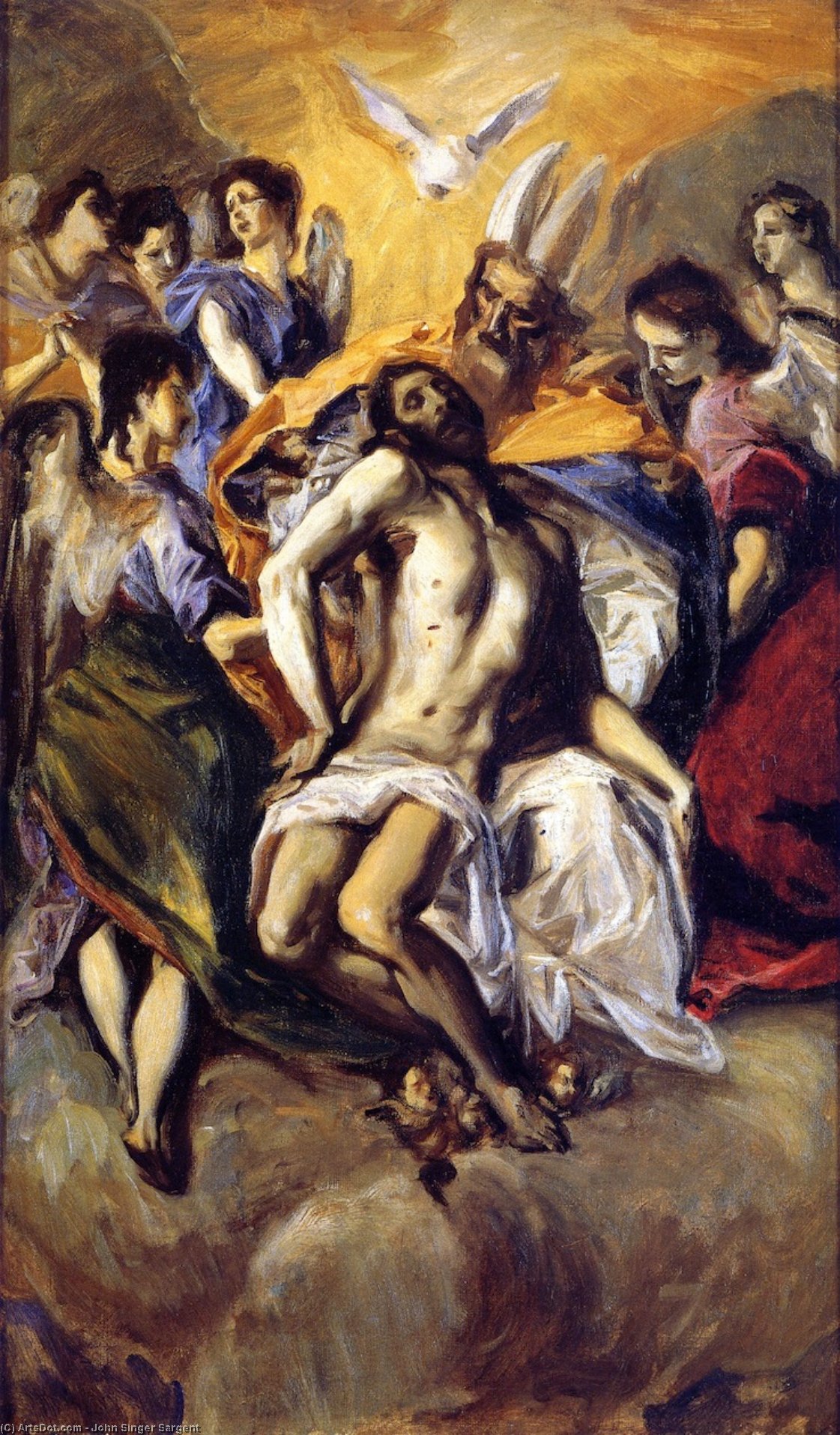 WikiOO.org - Encyclopedia of Fine Arts - Maalaus, taideteos John Singer Sargent - The Holy Trinity, after El Greco