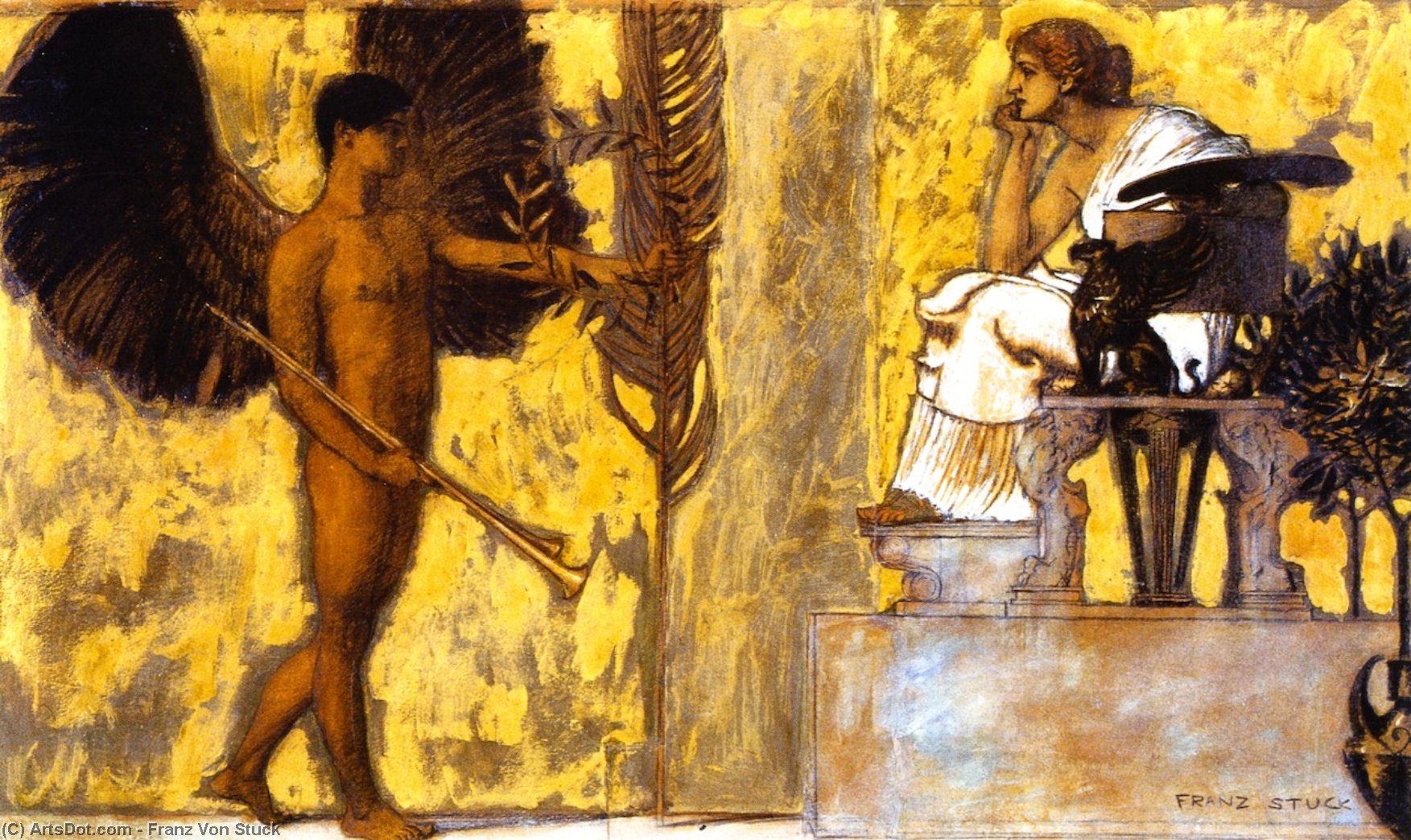 Wikioo.org - The Encyclopedia of Fine Arts - Painting, Artwork by Franz Von Stuck - Homage to Painting