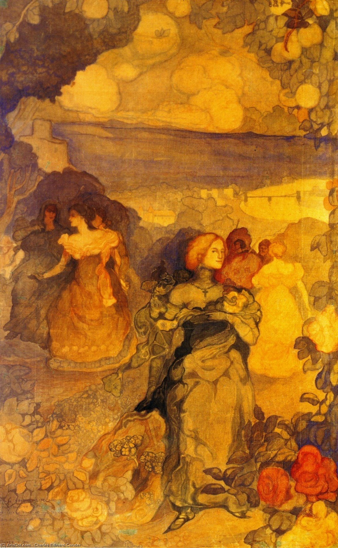 Wikioo.org - The Encyclopedia of Fine Arts - Painting, Artwork by Charles Edward Conder - Homage a Villon