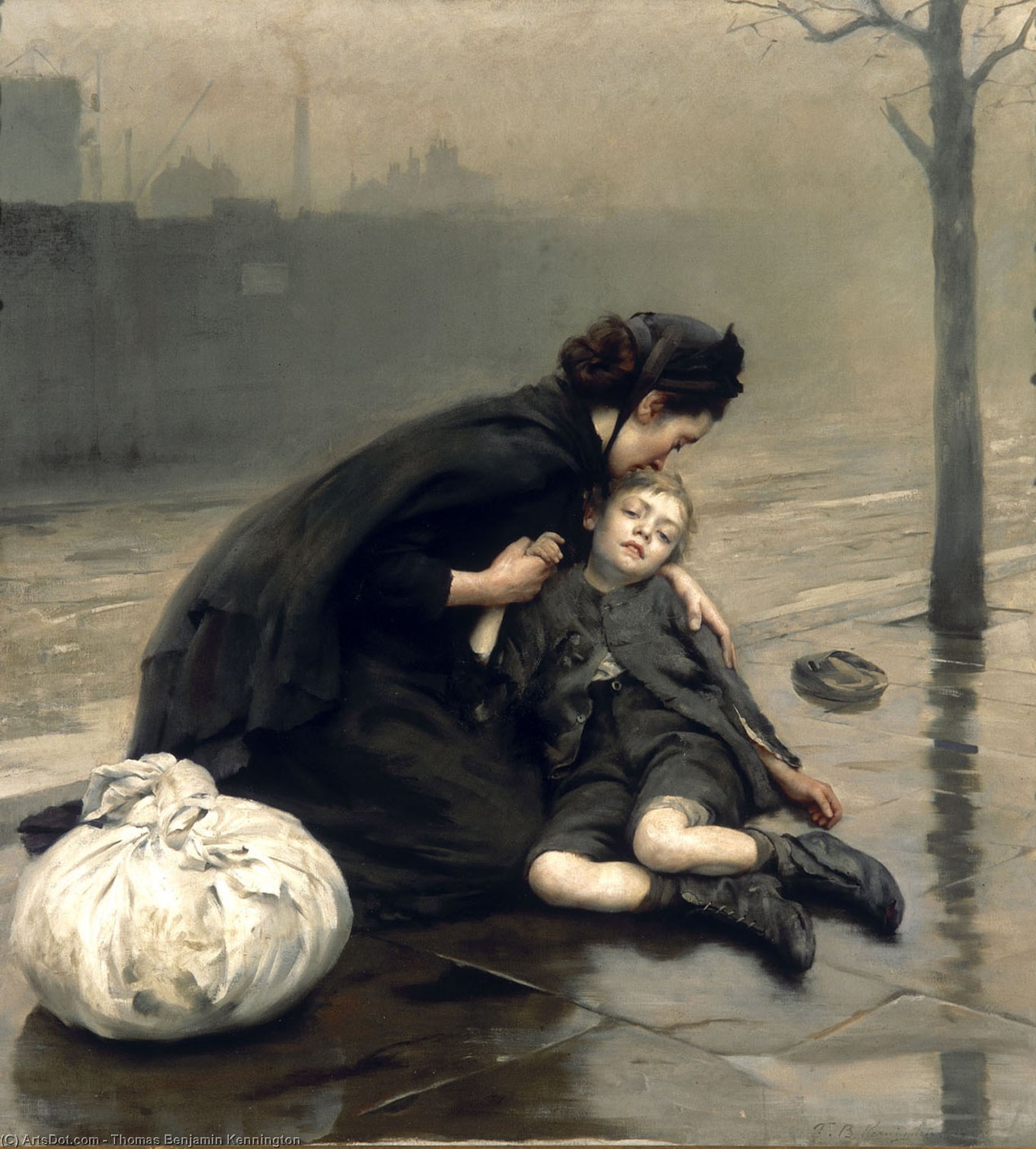 Wikioo.org - The Encyclopedia of Fine Arts - Painting, Artwork by Thomas Benjamin Kennington - Homeless