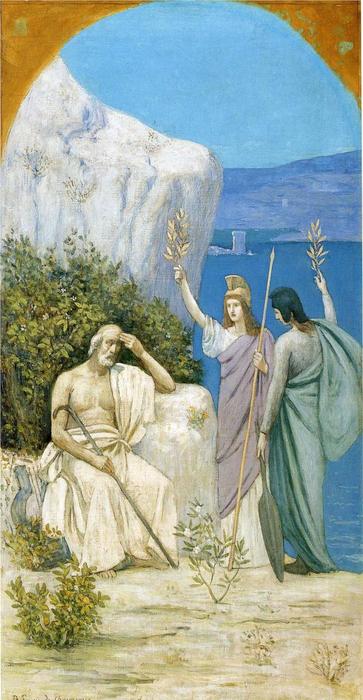 Wikioo.org - The Encyclopedia of Fine Arts - Painting, Artwork by Pierre Puvis De Chavannes - Homer: Epic Poetry