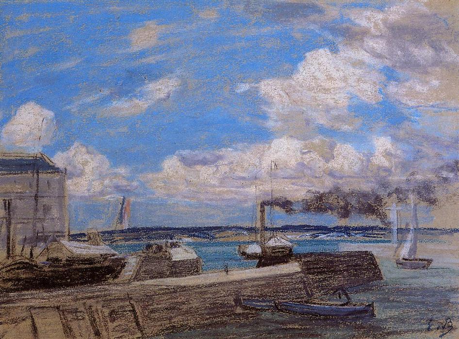 WikiOO.org - Encyclopedia of Fine Arts - Målning, konstverk Eugène Louis Boudin - Honfleur, the Port Entrance