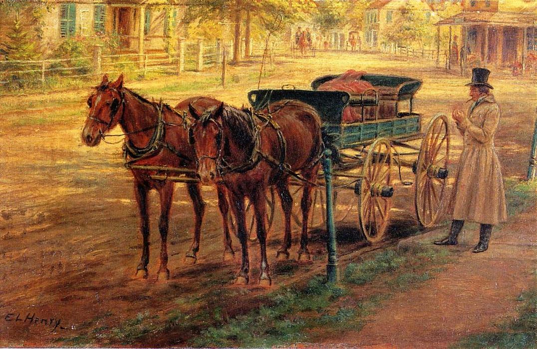 Wikioo.org - The Encyclopedia of Fine Arts - Painting, Artwork by Edward Lamson Henry - Horse and Buggy
