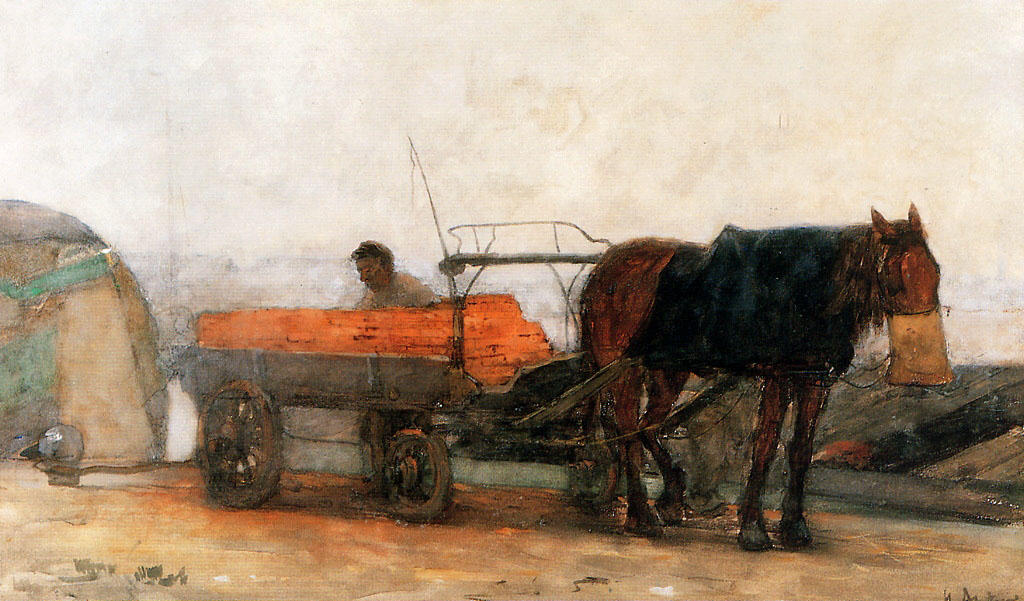Wikioo.org – La Enciclopedia de las Bellas Artes - Pintura, Obras de arte de Pieter Florentius Nicolaas Jacobus Arntzenius - caballo y el transporte