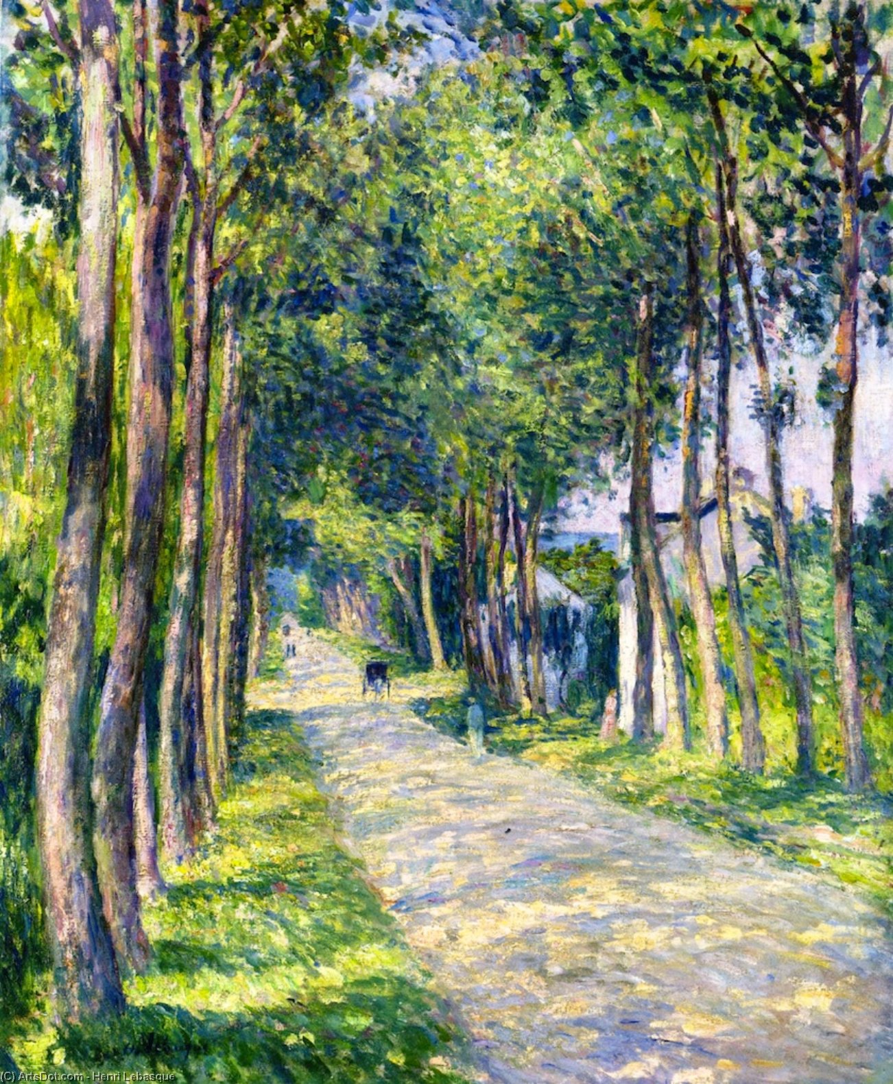 Wikioo.org - The Encyclopedia of Fine Arts - Painting, Artwork by Henri Lebasque - Horse and Carriage on a Sunny Road