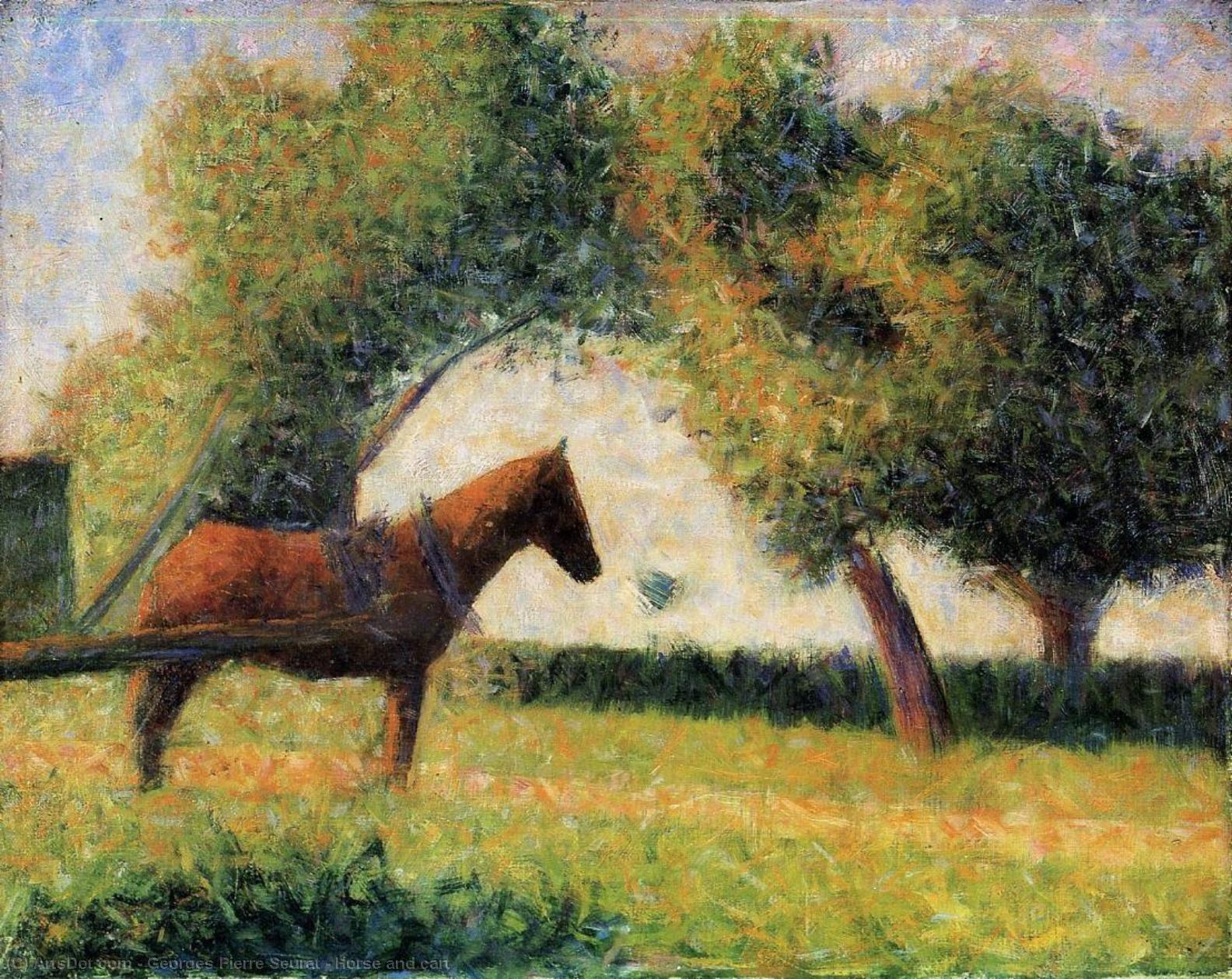 WikiOO.org – 美術百科全書 - 繪畫，作品 Georges Pierre Seurat - 马和车