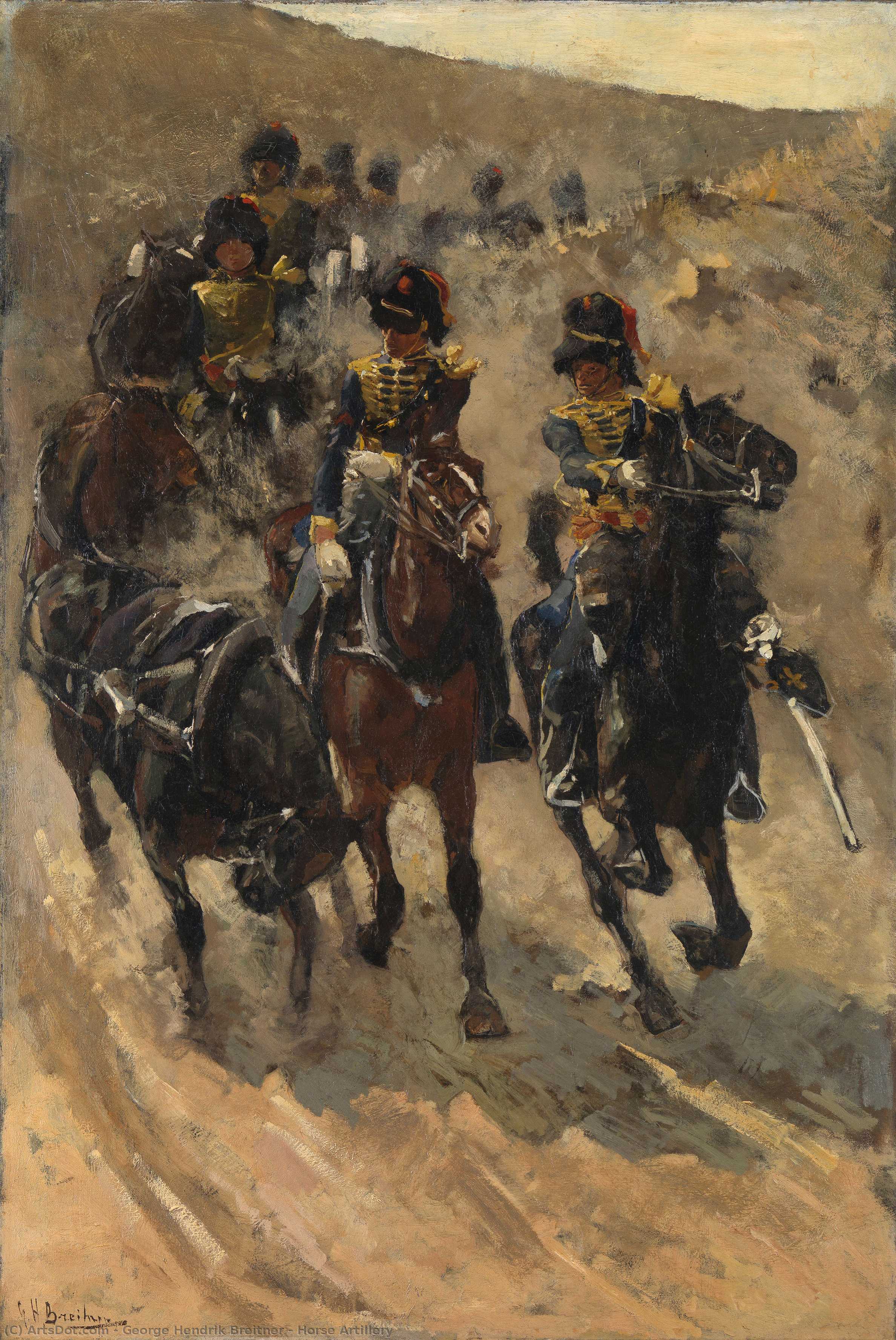 Wikioo.org - The Encyclopedia of Fine Arts - Painting, Artwork by George Hendrik Breitner - Horse Artillery