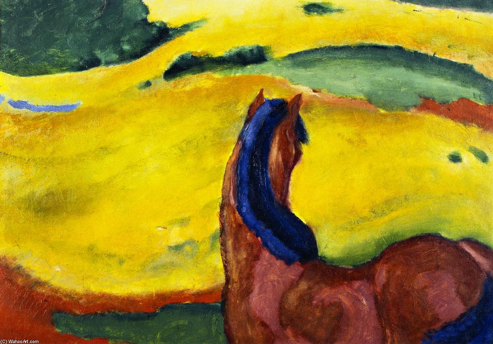 Wikioo.org - The Encyclopedia of Fine Arts - Painting, Artwork by Franz Marc - Horse in a Landscape
