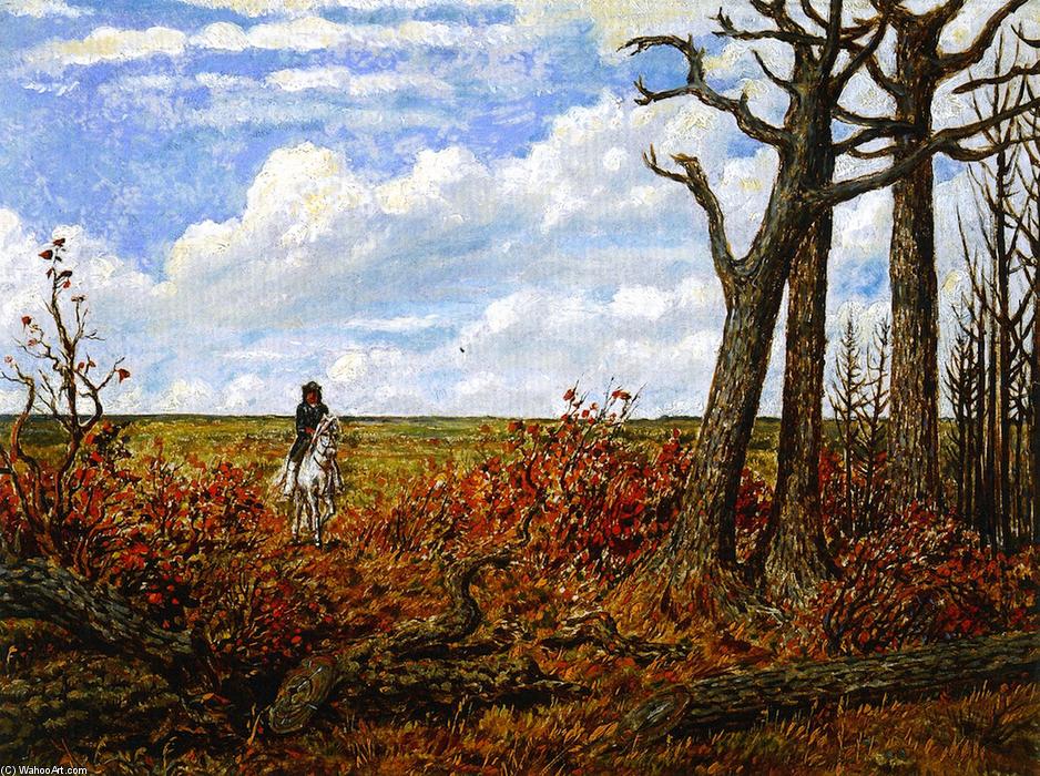 Wikioo.org - The Encyclopedia of Fine Arts - Painting, Artwork by William George Richardson Hind - Horseman on the Prairies