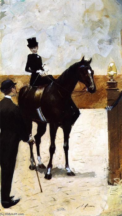 WikiOO.org - Encyclopedia of Fine Arts - Lukisan, Artwork Jean Louis Forain - The Horsewoman (also known as La Cavalière)