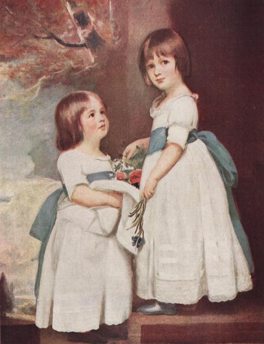 Wikioo.org - สารานุกรมวิจิตรศิลป์ - จิตรกรรม George Romney - The Horsley Children, Master George and Miss Charlotte