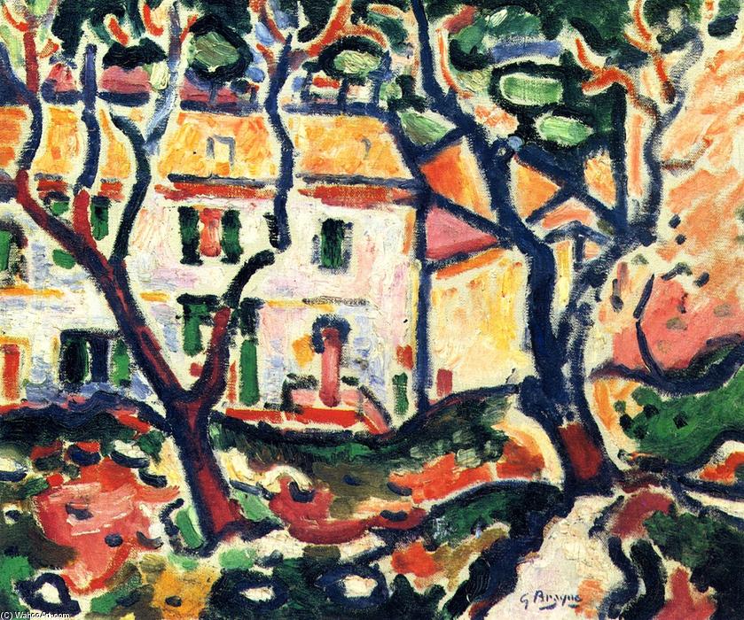 Wikioo.org - The Encyclopedia of Fine Arts - Painting, Artwork by Georges Braque - The House behind the Trees