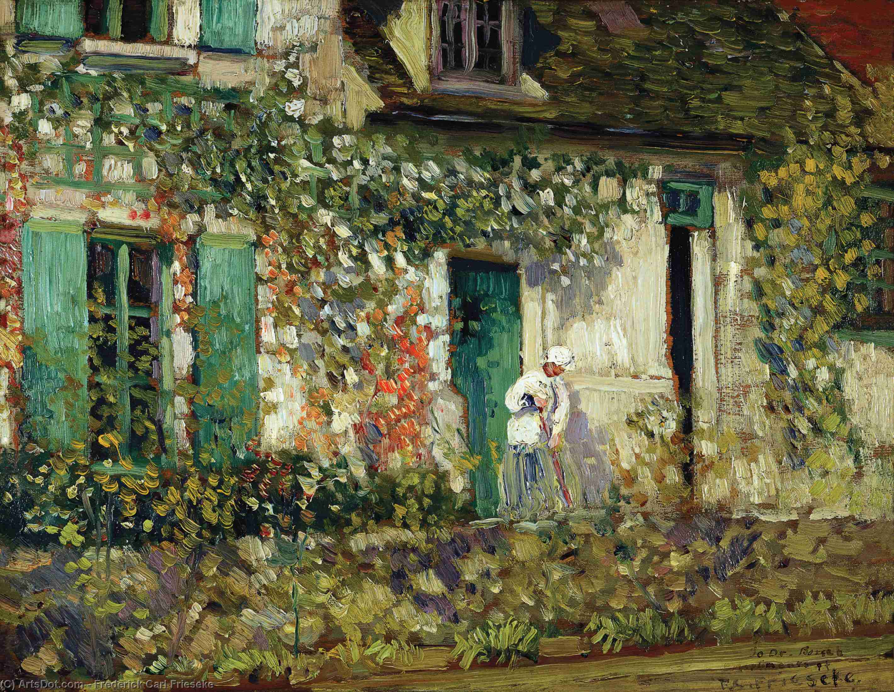 Wikioo.org - The Encyclopedia of Fine Arts - Painting, Artwork by Frederick Carl Frieseke - The House in Giverny