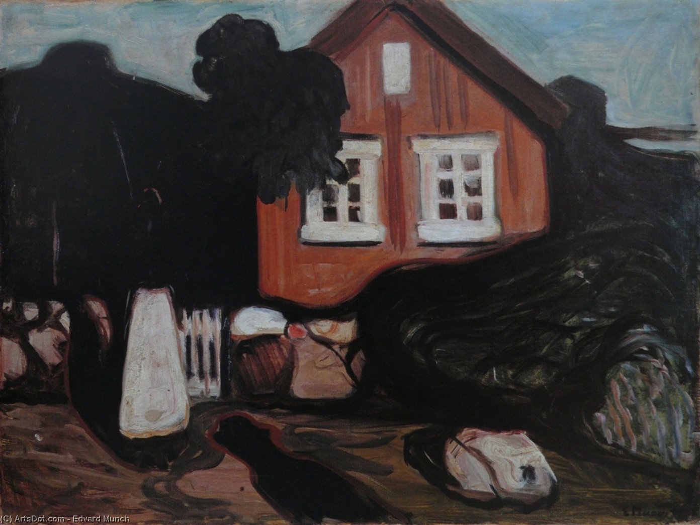WikiOO.org - Encyclopedia of Fine Arts - Maalaus, taideteos Edvard Munch - House in Moonlight