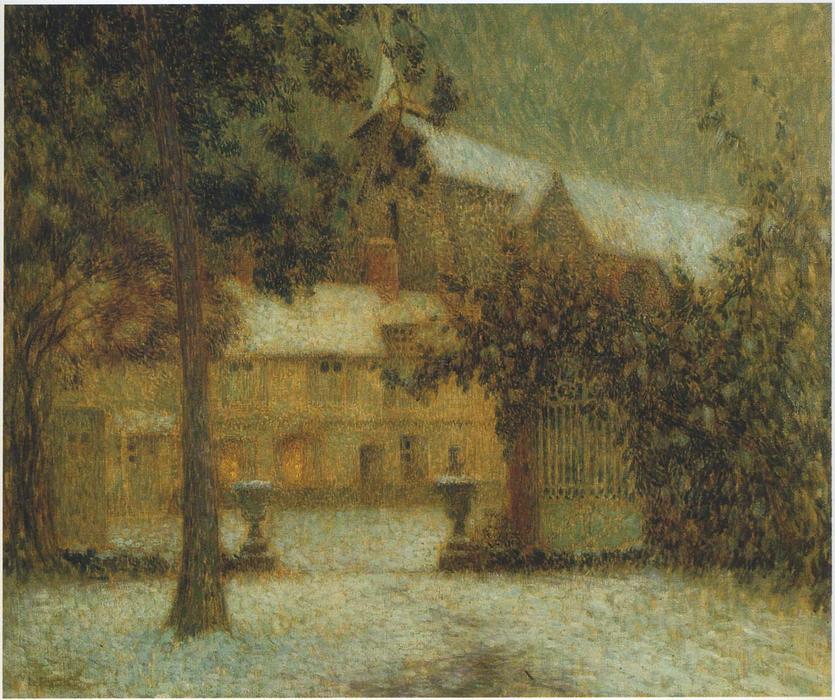 Wikioo.org - The Encyclopedia of Fine Arts - Painting, Artwork by Henri Eugène Augustin Le Sidaner - The House in the Snow