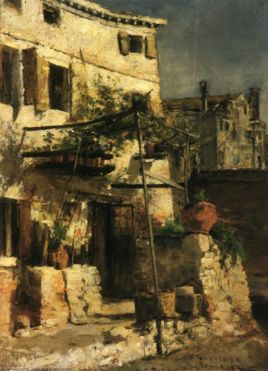 Wikioo.org – L'Enciclopedia delle Belle Arti - Pittura, Opere di John Henry Twachtman - Casa su un canale Venezia