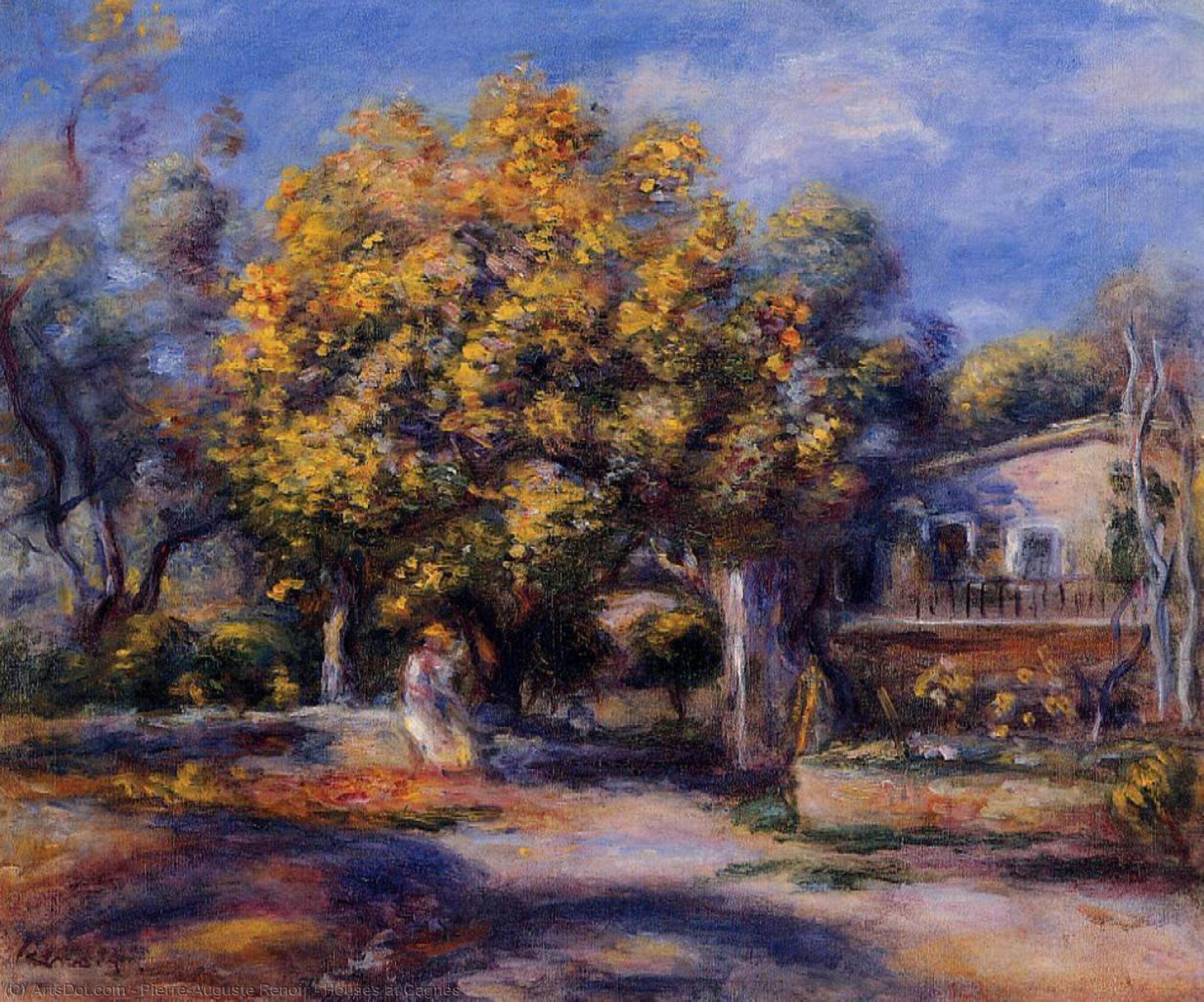 WikiOO.org - אנציקלופדיה לאמנויות יפות - ציור, יצירות אמנות Pierre-Auguste Renoir - Houses at Cagnes
