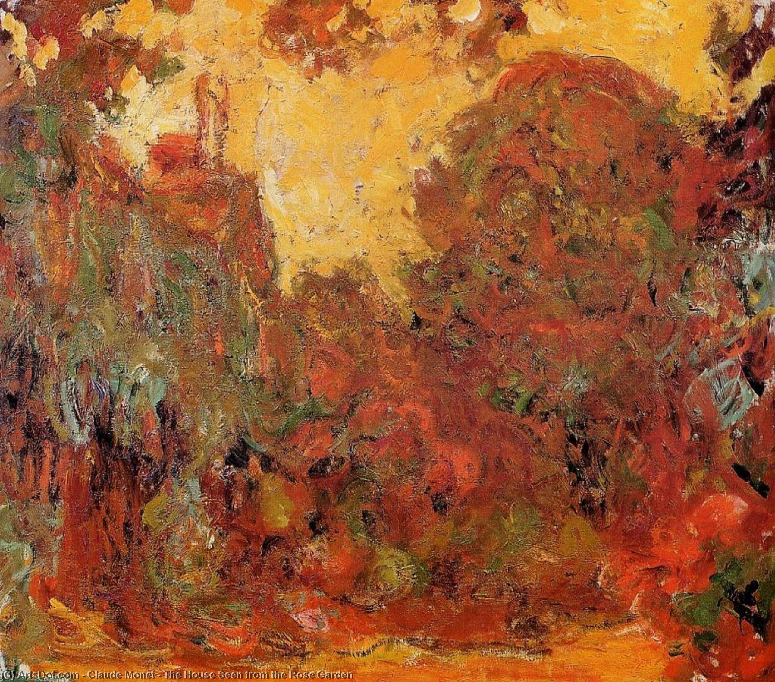 WikiOO.org - دایره المعارف هنرهای زیبا - نقاشی، آثار هنری Claude Monet - The House Seen from the Rose Garden