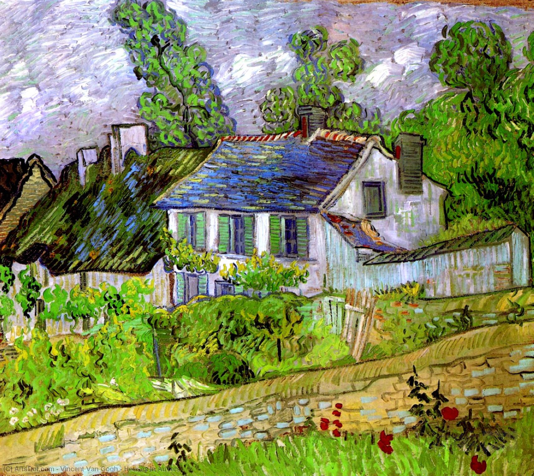 Wikioo.org - The Encyclopedia of Fine Arts - Painting, Artwork by Vincent Van Gogh - Houses in Auvers
