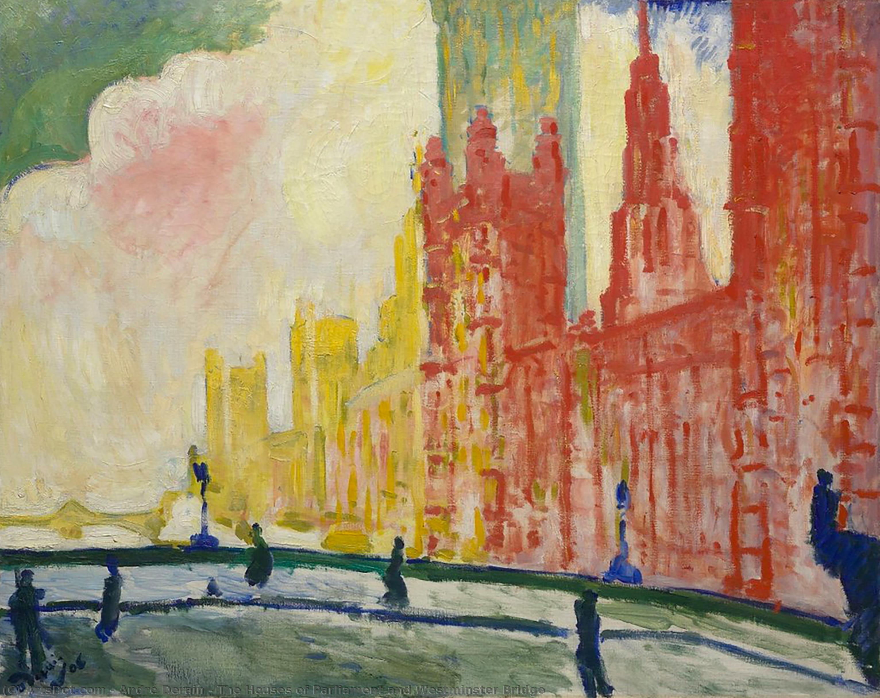 WikiOO.org - Енциклопедия за изящни изкуства - Живопис, Произведения на изкуството André Derain - The Houses of Parliament and Westminster Bridge