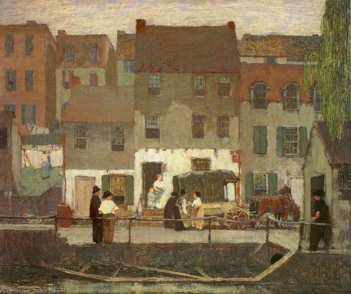 Wikioo.org - The Encyclopedia of Fine Arts - Painting, Artwork by Robert Spencer - The Huckster Cart