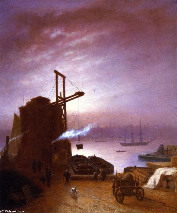 WikiOO.org - Encyclopedia of Fine Arts - Målning, konstverk Robert Walter Weir - The Hudson River from Hoboken