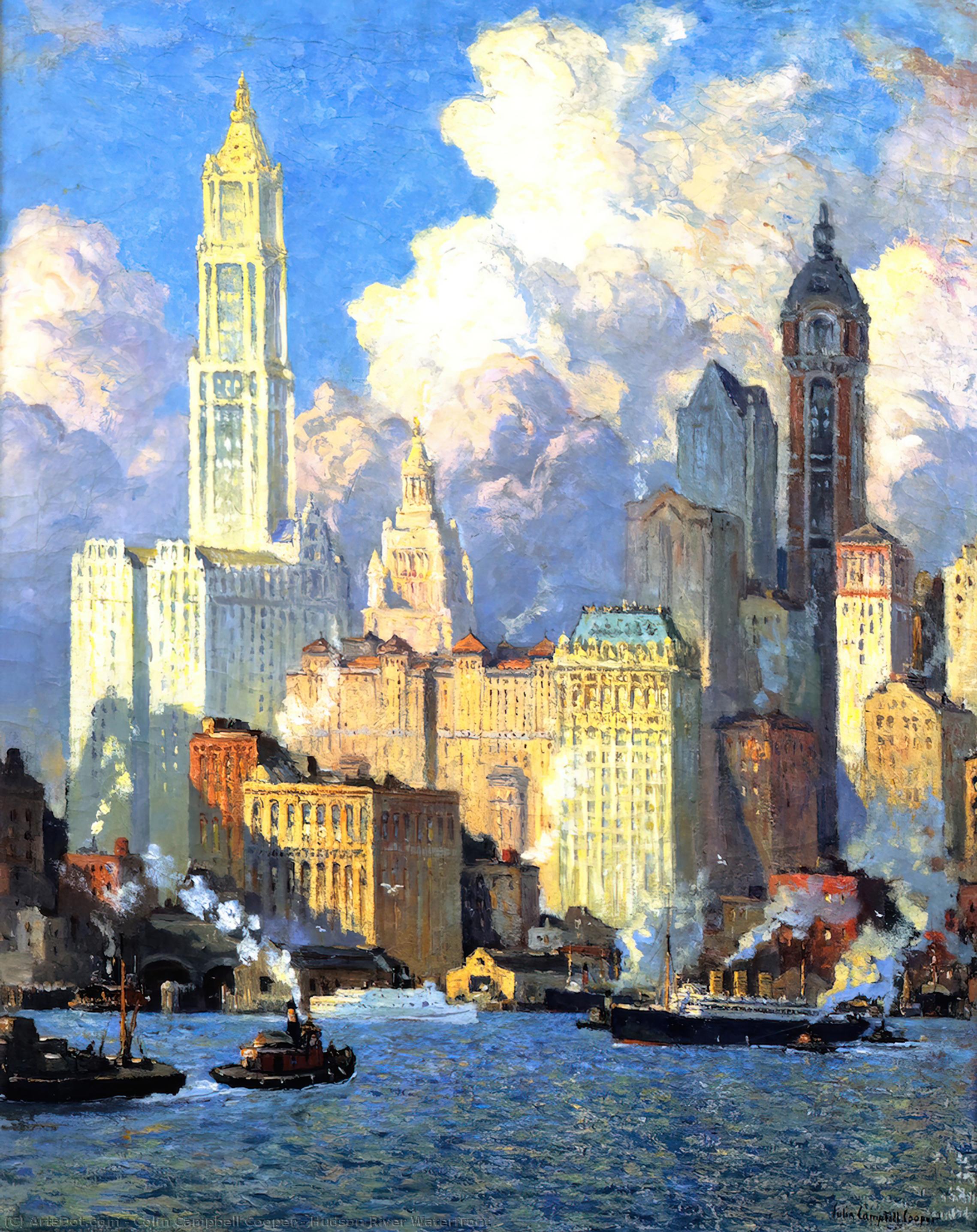 Wikioo.org - The Encyclopedia of Fine Arts - Painting, Artwork by Colin Campbell Cooper - Hudson River Waterfront