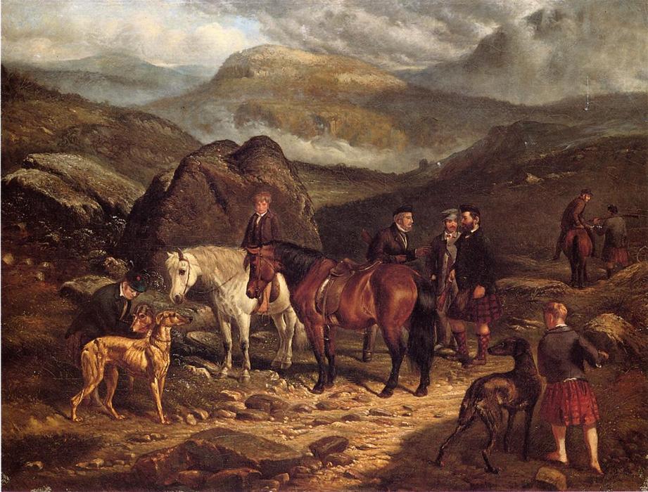 Wikioo.org - The Encyclopedia of Fine Arts - Painting, Artwork by Arthur Fitzwilliam Tait - Hunting on the Scottish Highlands