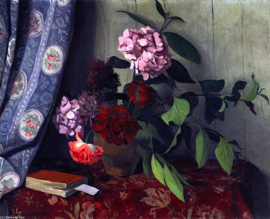 Wikioo.org - The Encyclopedia of Fine Arts - Painting, Artwork by Felix Vallotton - Hydrangea and Poppies